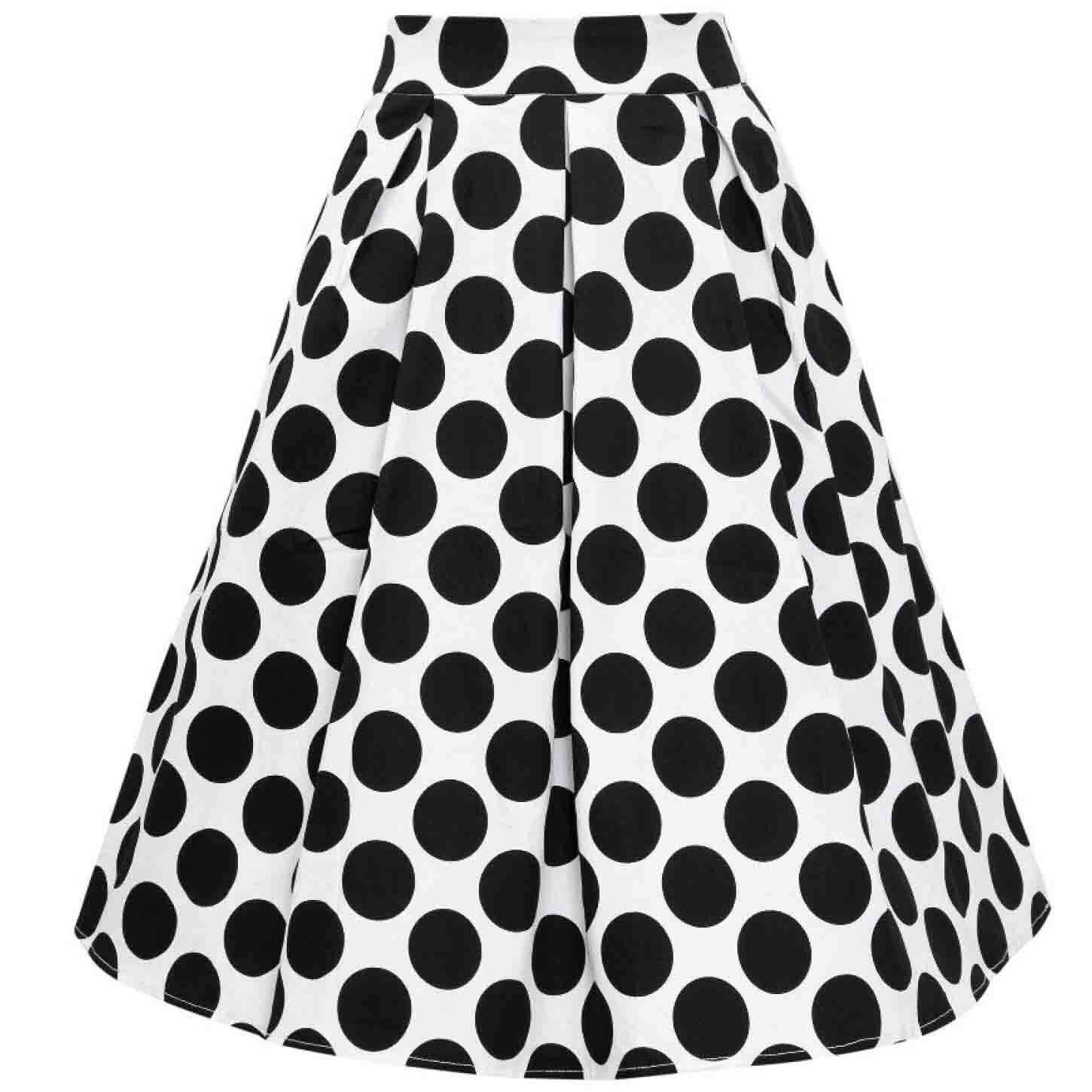 50s black and clearance white polka dot skirt