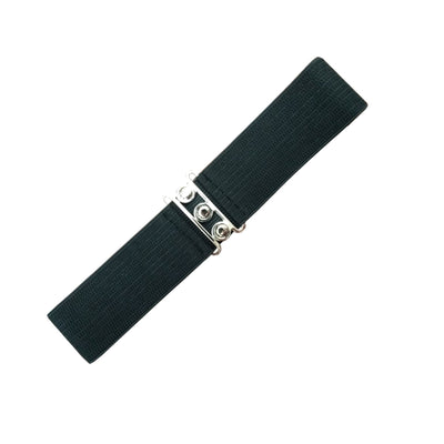 Image of cinch waist belt in black with metal clasp