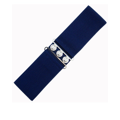 Banned cinch waist belt in navy with metal clasp