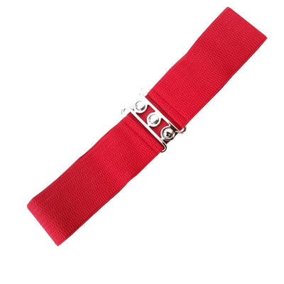 Banned cinch waist belt in red with metal clasp