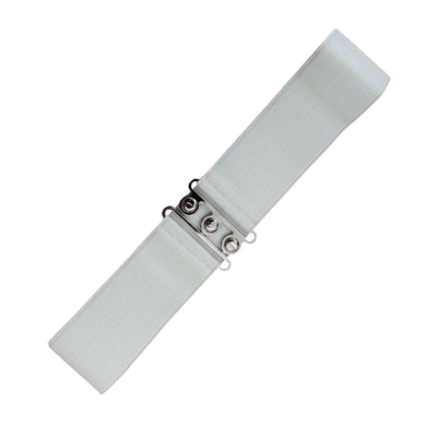 Banned cinch belt in white with metal clasp