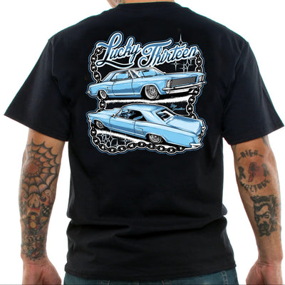 Lucky 13 Men's Retro T-Shirt - Blue Sensation main image