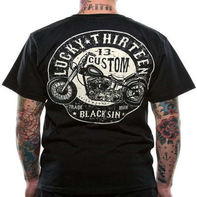 Lucky 13 Men's Retro T-Shirt - Black Sin main image