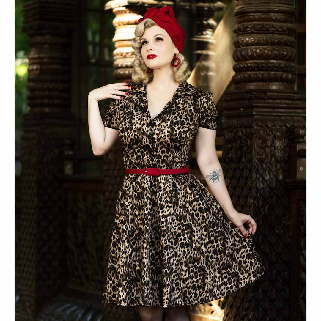 Dolly and Dotty Penelope Leopard 50s Dress